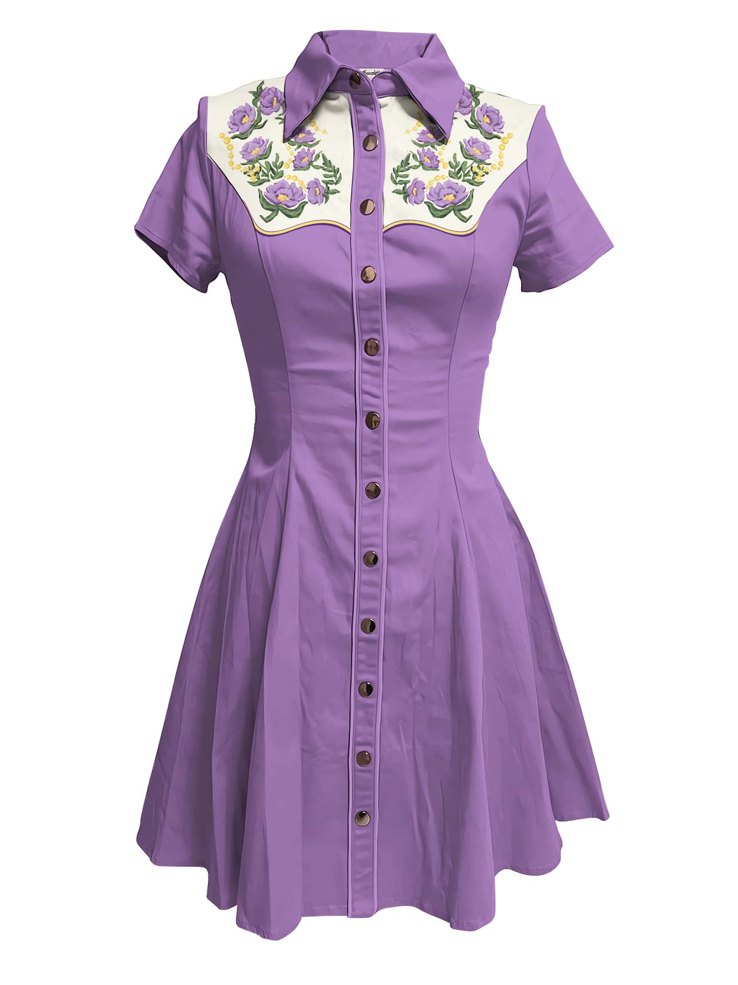 Mardi Gras Flower - 100% Cotton Dress