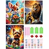 3pcs Diamond Painting -DIY Round Drill Flower Animals