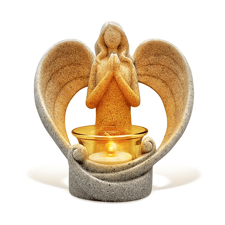 Angel Sculpture With Candlestick | AvasHome