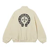 Chrome Hearts Horseshoe Embroidered Sherpa Jacket - Black Cream Gothic Coat 825
