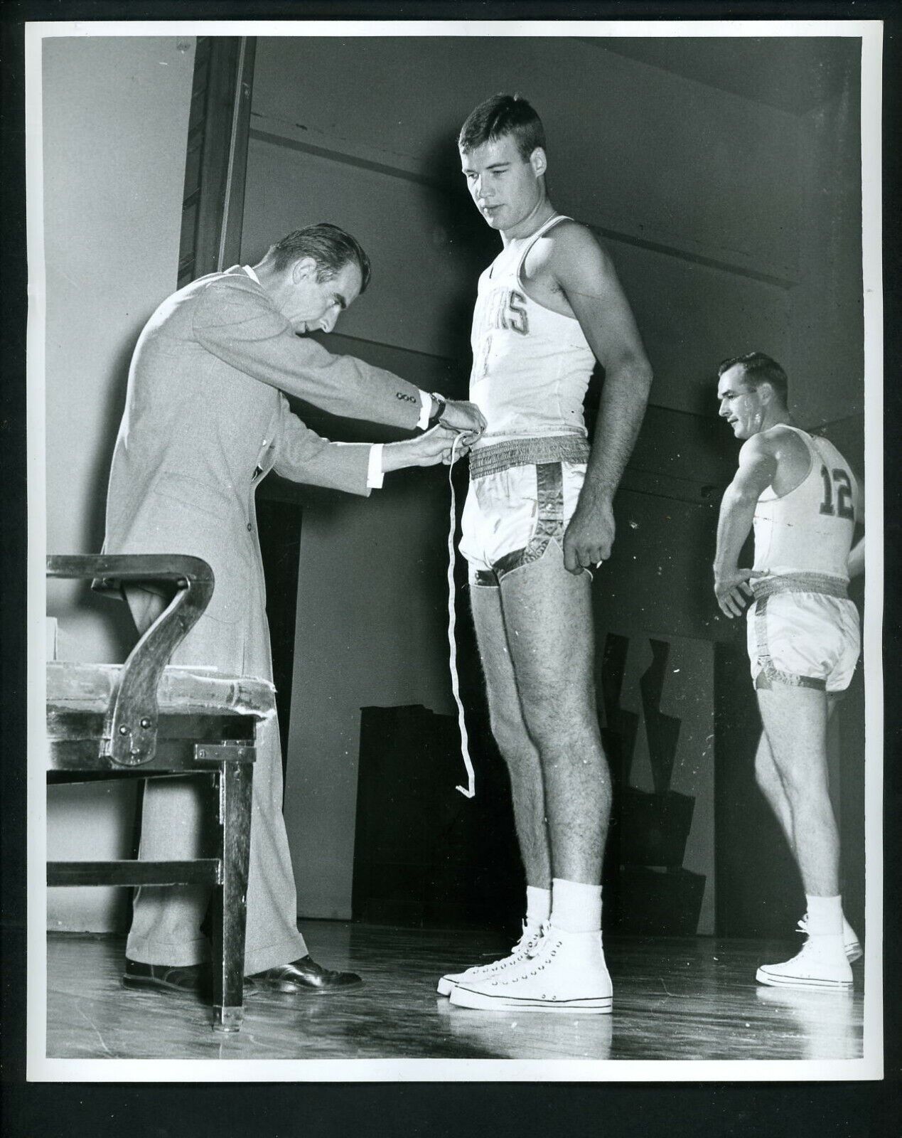 Jim Paxon & Slick Leonard 1956 Type 1 Press Original Photo Poster painting Minneapolis Lakers