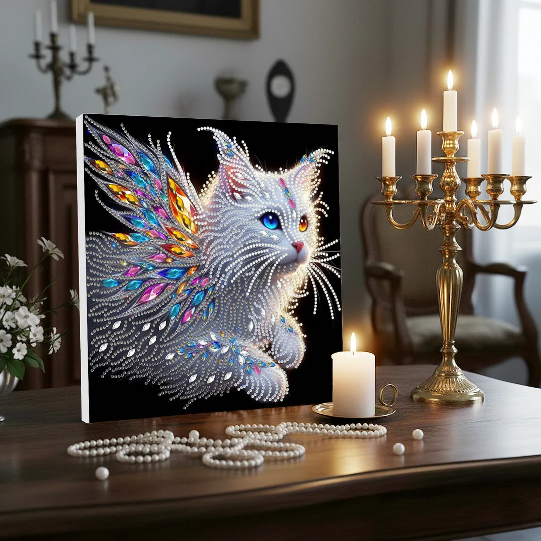 DIY Special Shape Drill Pearl Gem Diamond Art Painting Kit with Frame 9.84x9.84in Art Craft Pearl Diamond Painting for Adults Beginners Home Decor (BK49)