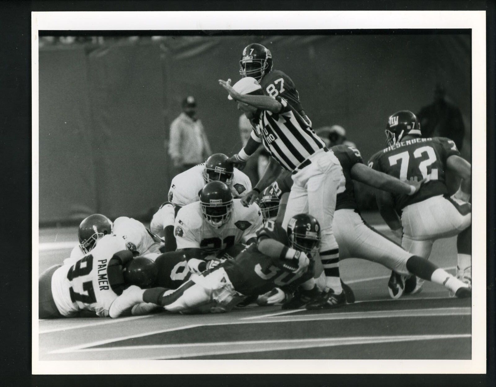 Dave Meggett Touchdown c. 1993 Press Original Photo Poster painting by Bob Olen Giants Redskins