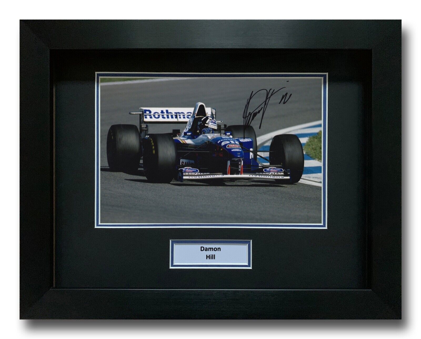 DAMON HILL HAND SIGNED FRAMED Photo Poster painting DISPLAY FORMULA 1 AUTOGRAPH WILLIAMS