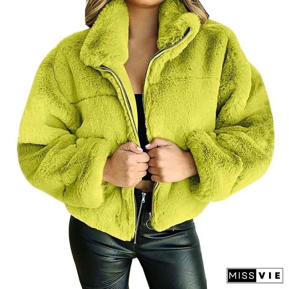 Winter Fleece Sweatershirt Sherpa Fleece Oversized Long Fluffy Autumn Winter Warm Wear Female Y2K Cropped Hoodies Overcoat