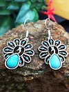Retro Turquoise Peacock Earrings
