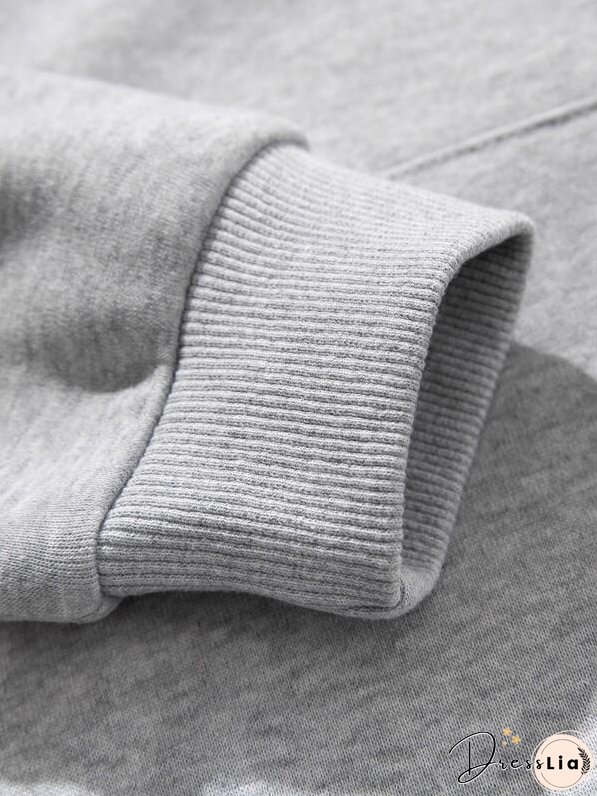 Kangaroo Pocket Drawstring Hoodie for Women