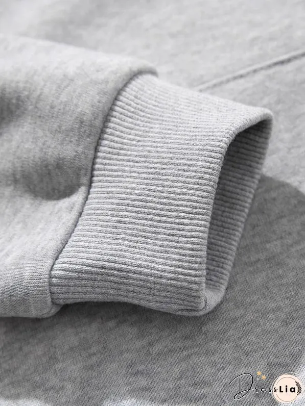 Kangaroo Pocket Drawstring Hoodie for Women