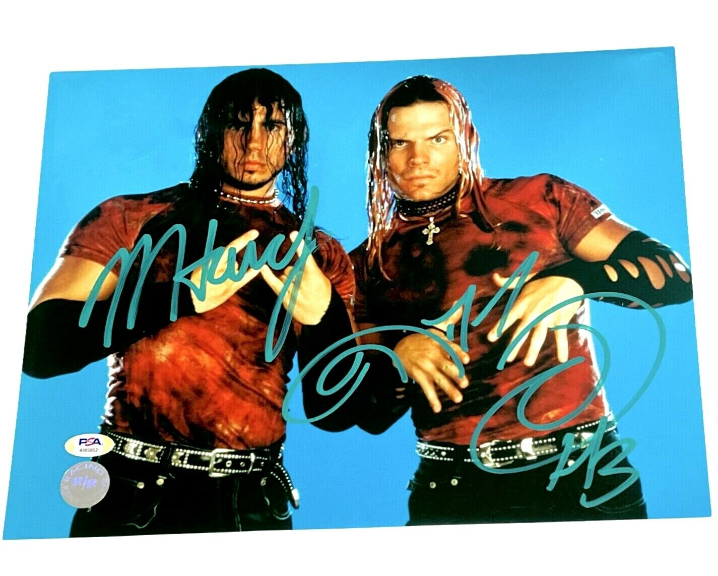 WWE HARDY BOYZ HAND SIGNED AUTOGRAPHED 11X14 WRESTLING Photo Poster painting WITH PSA DNA COA 3