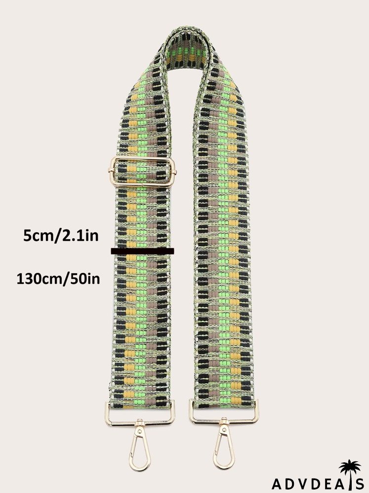 Colorblock Geometric Pattern Bag Strap