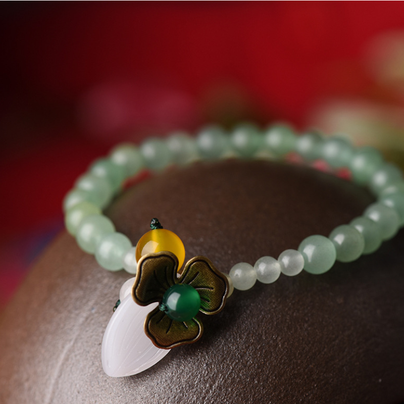 Citrine Ancient Tree Petals Emerald Bracelet