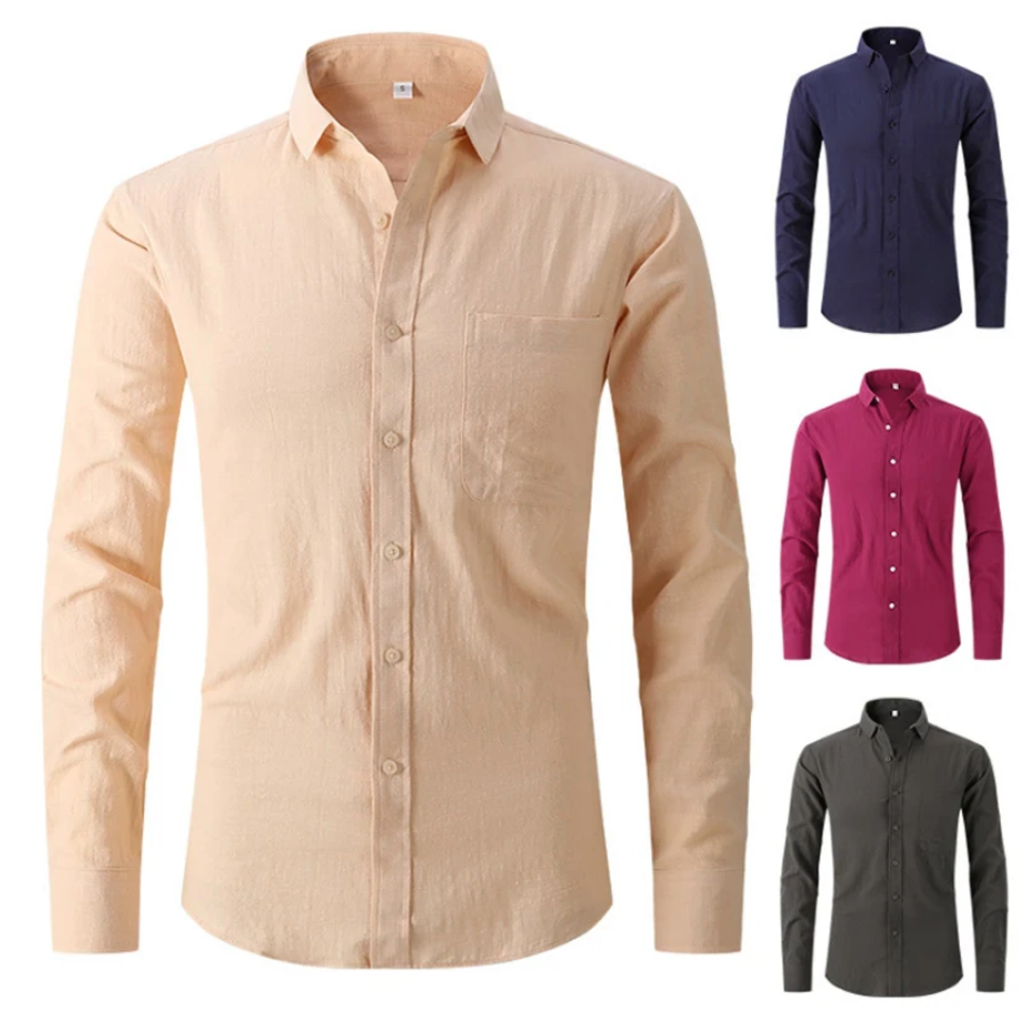 Cotton men's shirt Spring and autumn