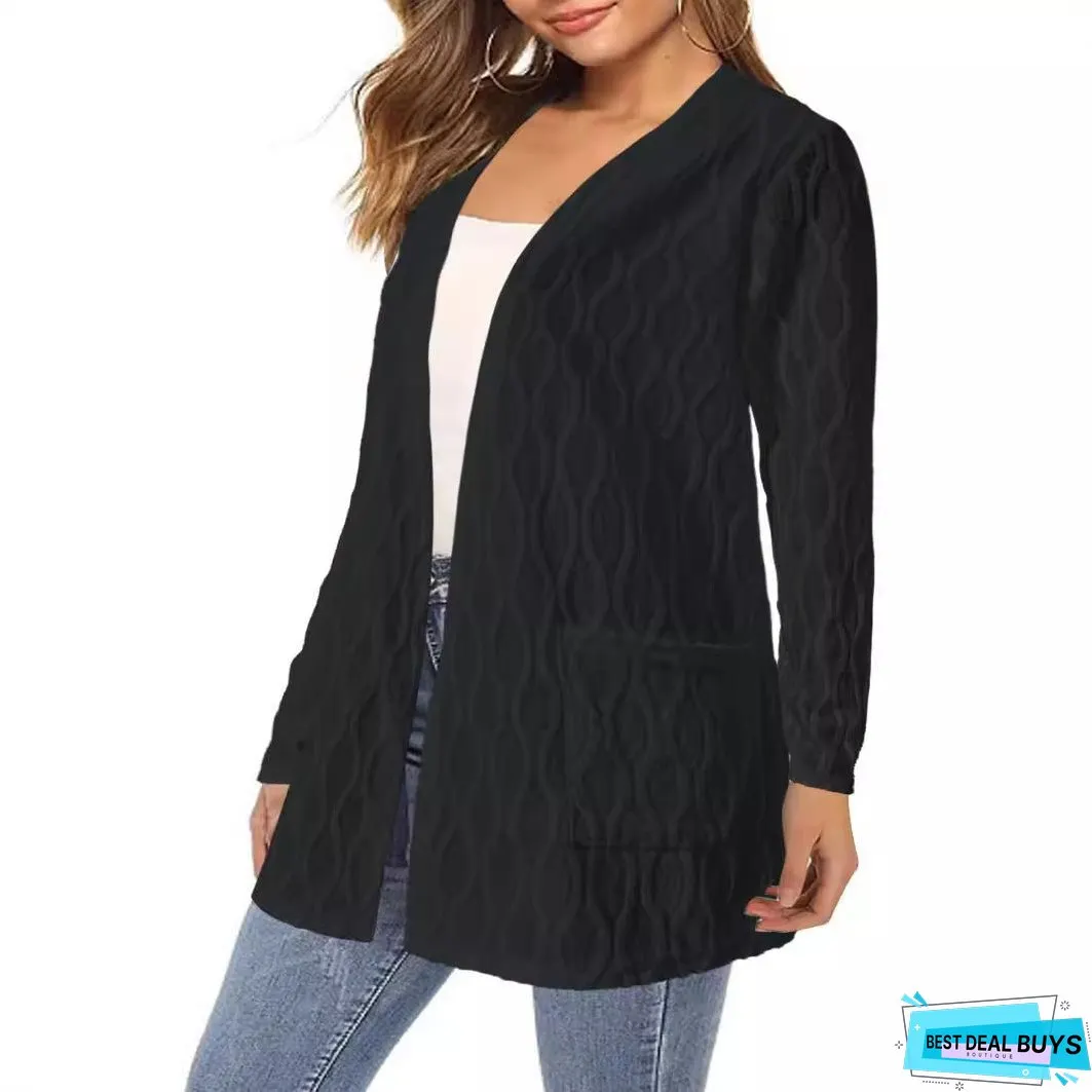 Women's Solid Color Home Leisure Temperament Commute Coats