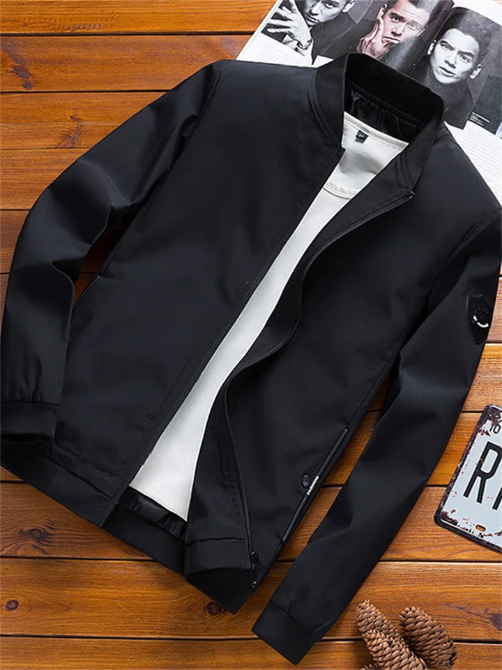 Men's Jacket Spring and Autumn Models Slim Type Solid Color Coat Men's Youth Big Size Jacket Men's Clothing