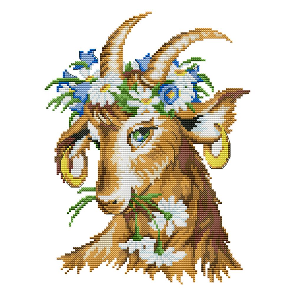 

Beautiful Lamb - 14CT Stamped Cross Stitch - 32*25cm, 501 Original
