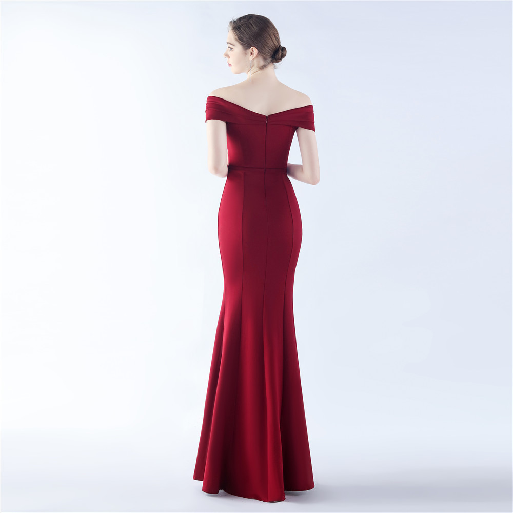 Classic Satin Off Shoulder Long Evening Dress - Elegant & Timeless - Ootddress Classic Satin Off Shoulder Long Evening Dress - Elegant & Timeless - Ootddress