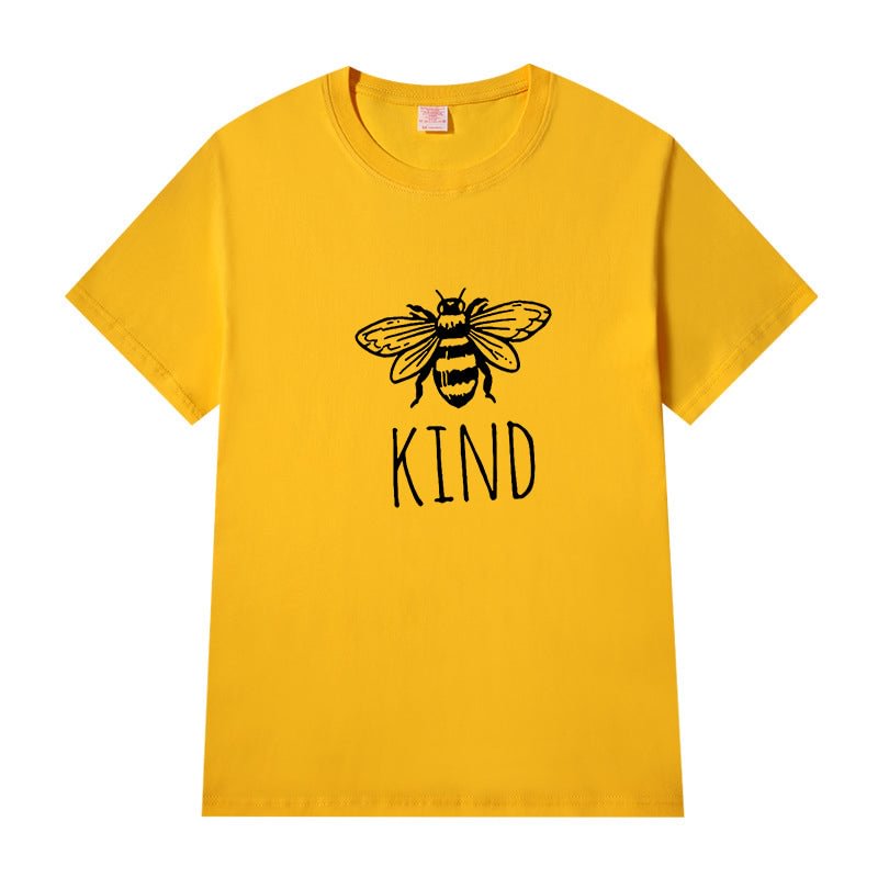 Short Sleeve Crew Neck Be Kind Letter Printed T-shirt