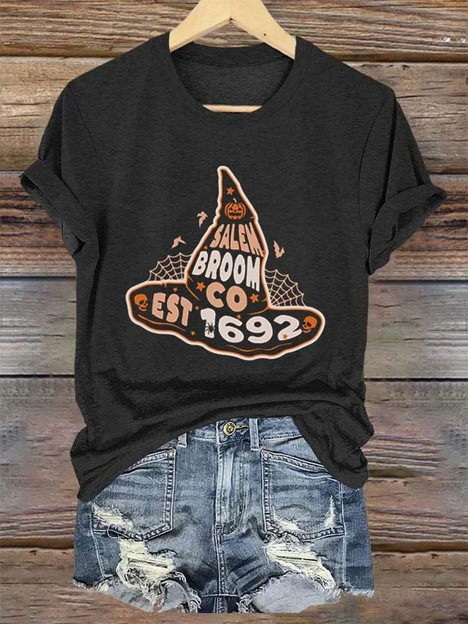 Women's Salem Broom  Co Est 1692  Printed T-Shirt