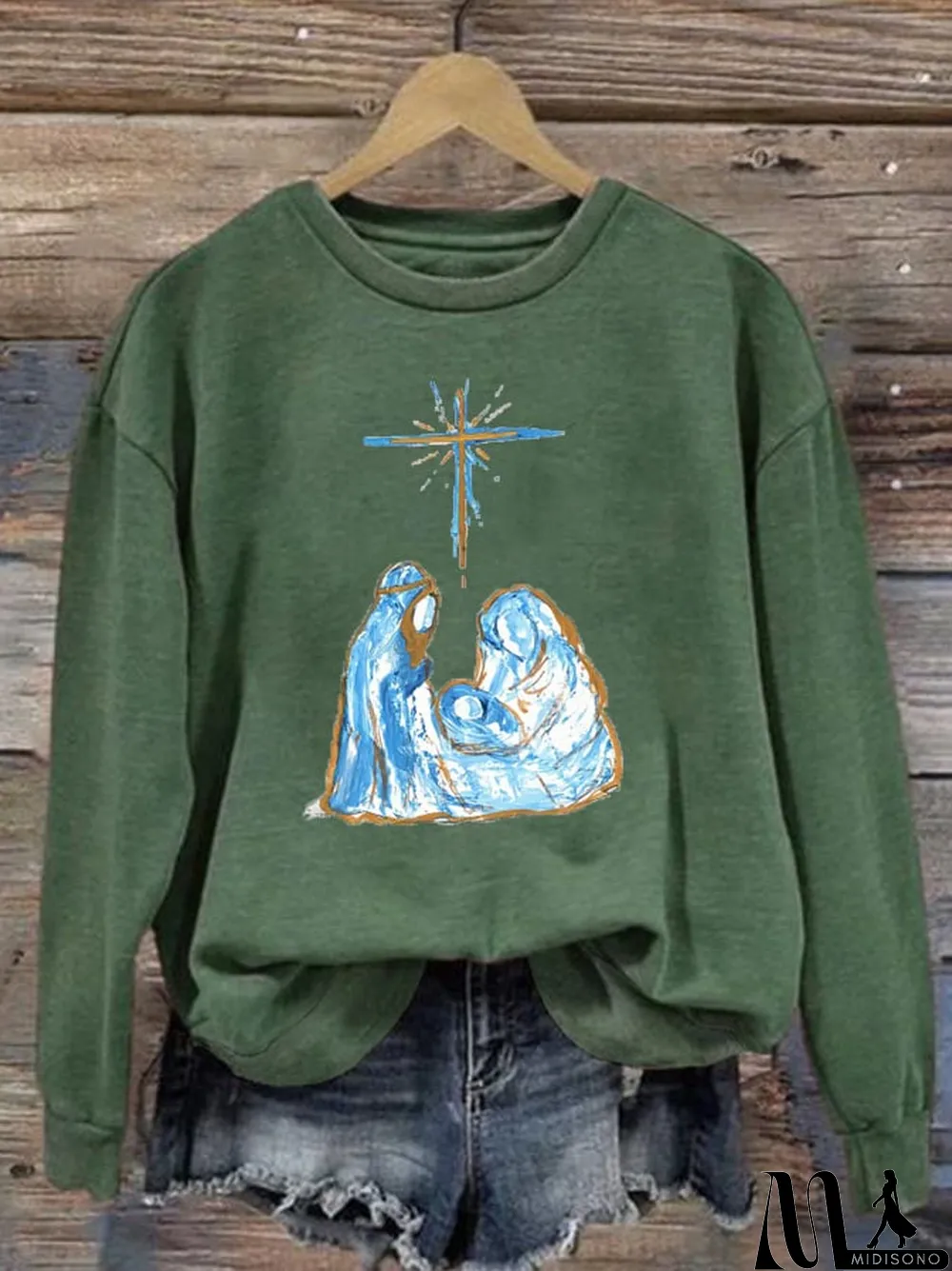 MidiSono - Faith Women's Casual Printed Sweatshirt