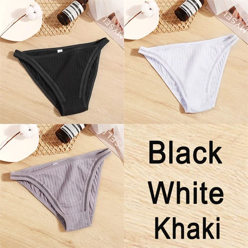 3PCS Sexy Lace Panties Women Underwear Cotton Briefs Female Underpants Solid Color Pantys Hollow Mesh Low Waist Panties Lingerie