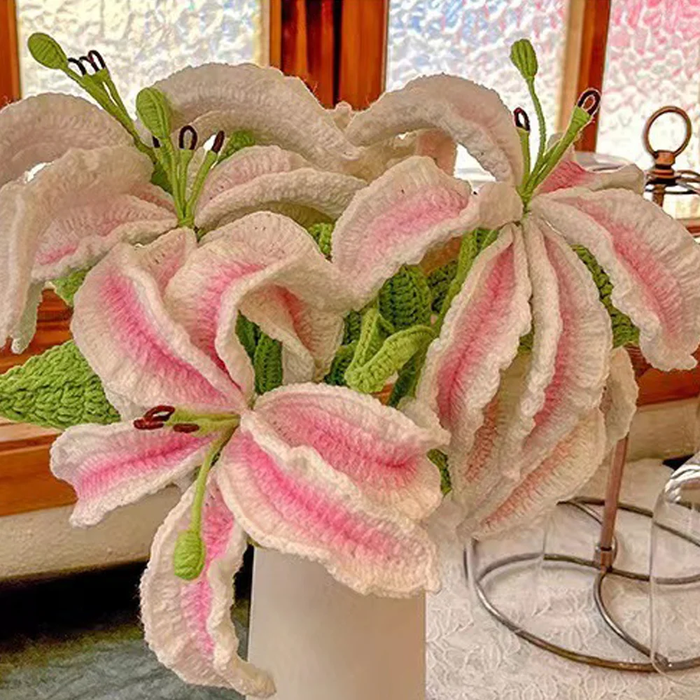 Handwoven Lily Bouquet Home Decor Simulation Flower