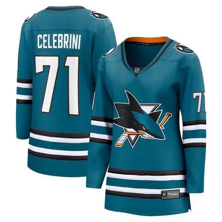 Women's San Jose Sharks #71 Macklin Celebrini  Teal Home Jersey
