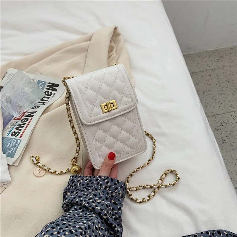 էѧӧܧ PU Leather Crossbody Bags Womens 2021 Summer Luxury Trendy Brand Chain Travel Shoulder Handbags Phone Purses