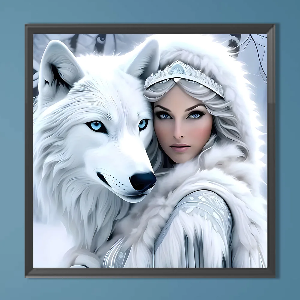 Diamond Painting - Full Round Drill - Wolf Beauty(Canvas|40*40cm)
