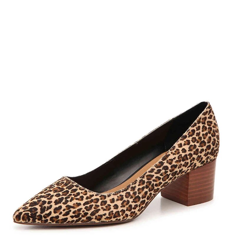 TAAFO Red Women Pumps High Chunky Heels Suede Pointed Toe Ladies Office Shoes 