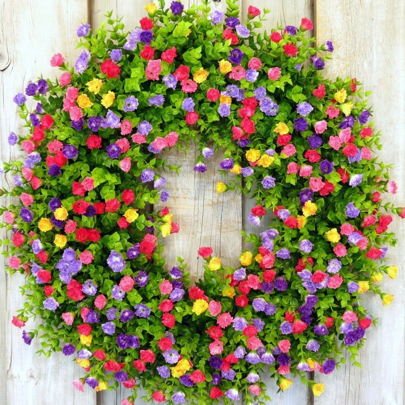 💐🎉Farmhouse Colorful Cottage Wreath