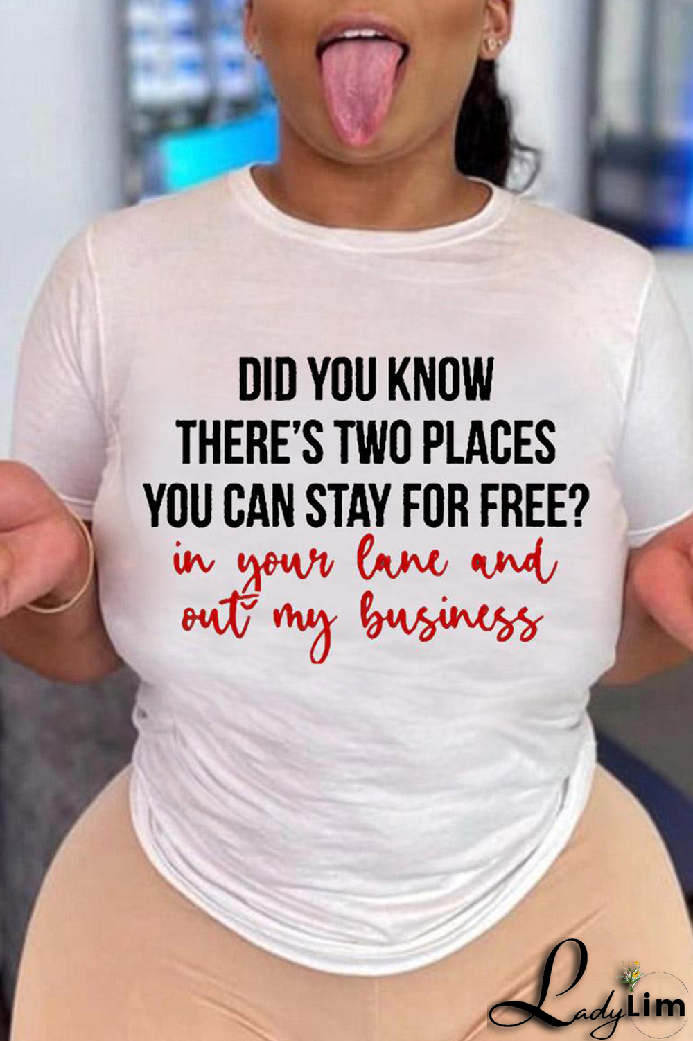 White Fashion Street Print Split Joint Letter O Neck T-Shirts