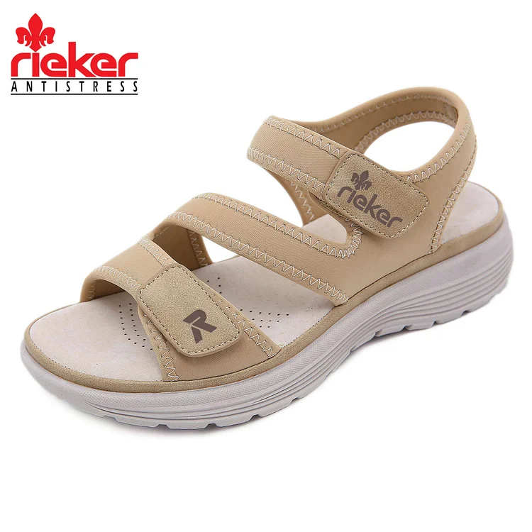 Sandále na klinovom podpätku RIEKER® so suchým zipsom