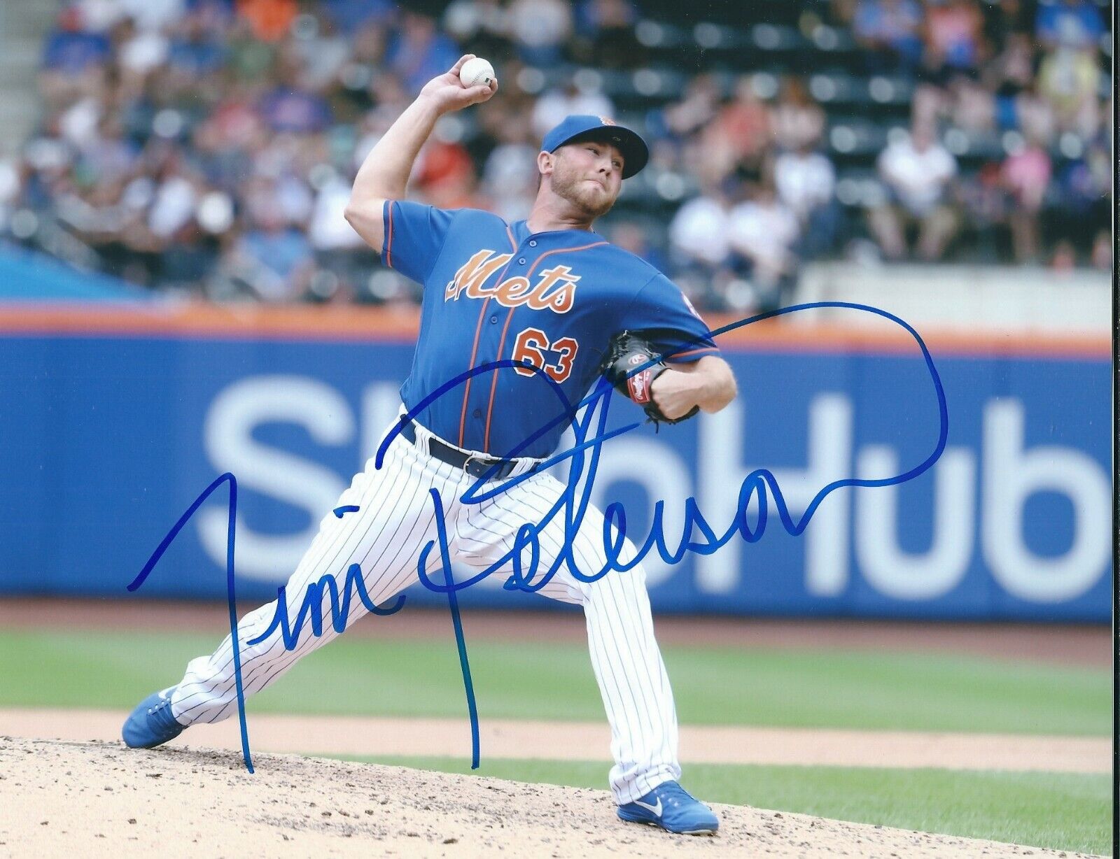 Signed 8x10 TIM PETERSON New York Mets Autographed Photo Poster painting - w/ COA