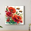 Framed Poppies And Bees-Paint by Numbers Acrylic Painting 35*35CM With Color Box 5ML(24Colors)