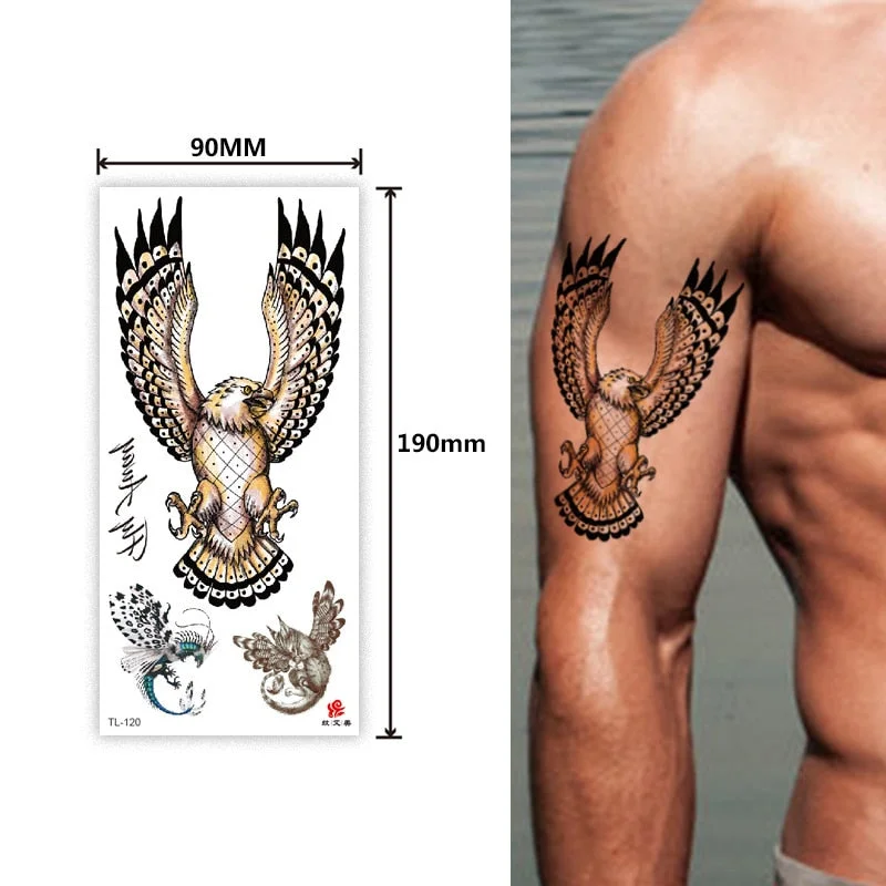 Flower arm waterproof tattoo stickers half arm painted animal durable waterproof European and American temporary tattoo stickers
