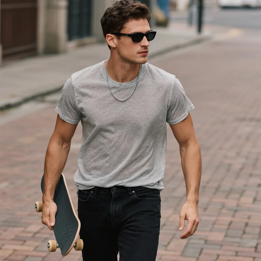  Stylish White Zipper Henley T-Shirt for Men - Perfect for Casual and Fashionable Looks-inspireuse