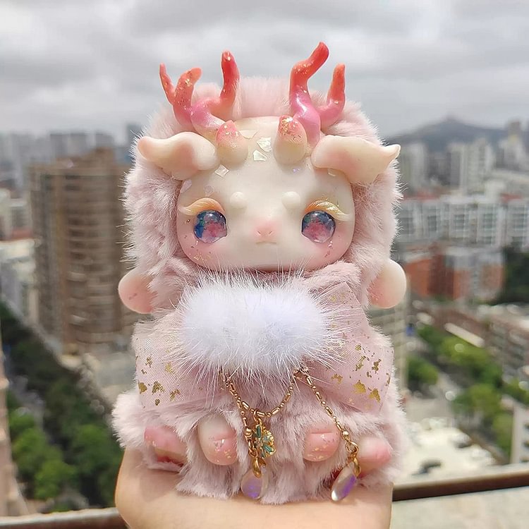 Mythical Creatures Dragon Art Doll | Fantasy Creature Pink Gragon Doll | Fantasy Animal Collectable | Handmade Gift