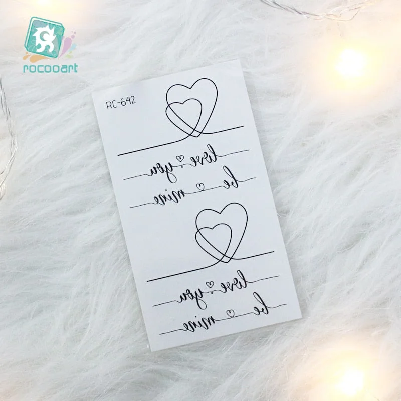 2020 Couple Temporary Tattoos Fashion Cool Body Art Beauty Makeup Valentine's Day Tattoo Waterproof Hand Fake Tatoo 10.5x6cm