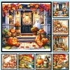 (Multistyle) Automne Citrouille Feuilles Mortes-Perceuse Ronde Peinture Diamant-40*40CM