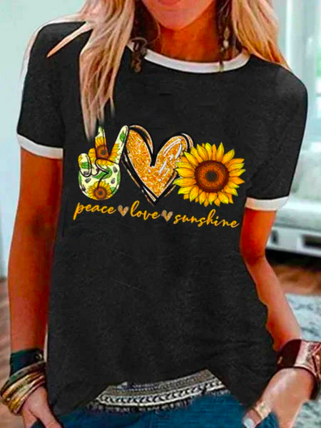 Printed Crew Neck Holiday T-shirt