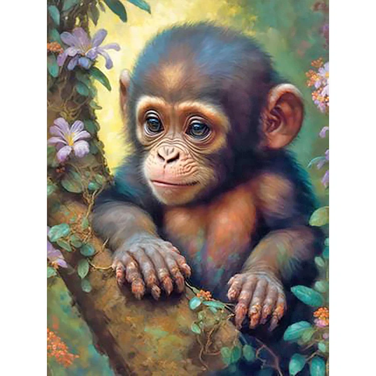 Little Monkey 30*40CM(Canvas) Full Round Drill Diamond Painting gbfke