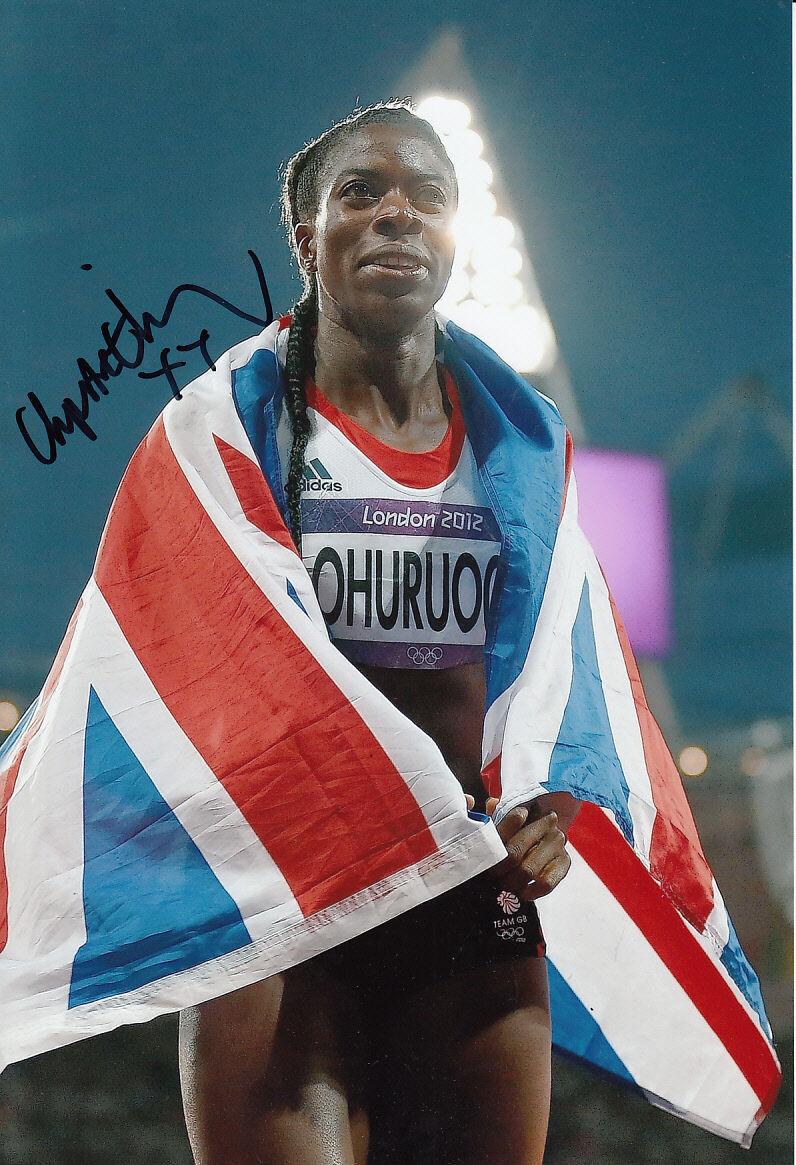 Christine Ohuruogu Hand Signed 12x8 Photo Poster painting London Olympics 2012.