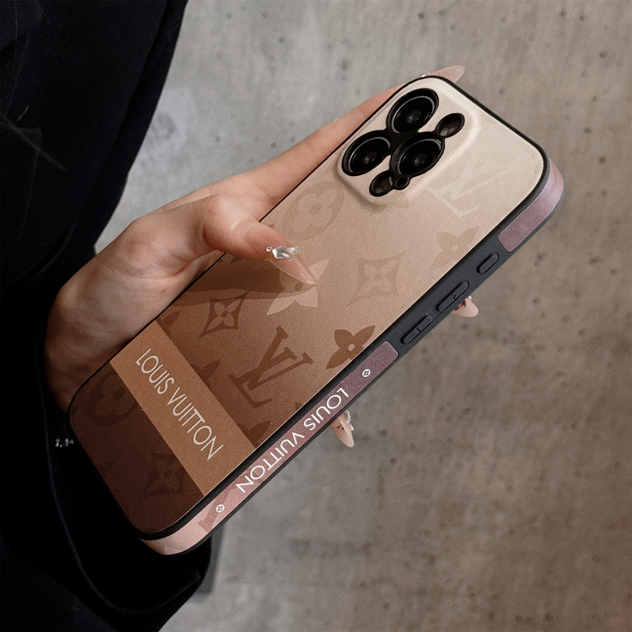 Iconic LV Monogram Canvas Luxury Leather Apple iPhone Case