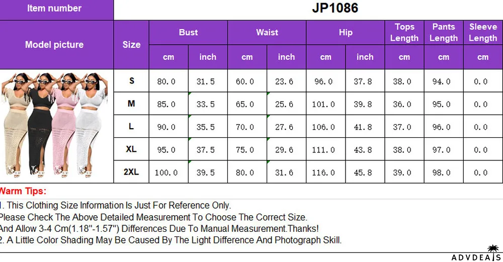 Ladies Casual Sexy Split Woolen Crochet Knitting Tassel Two-Piece Set