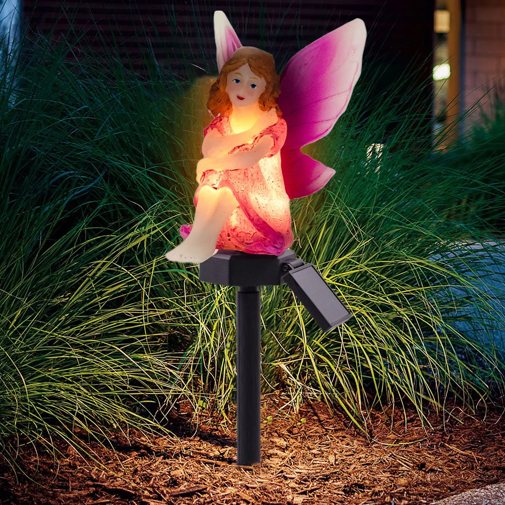 LED Solar Light Flower Fairy Lawn Stake Outdoor Garden Landscape Light (A)