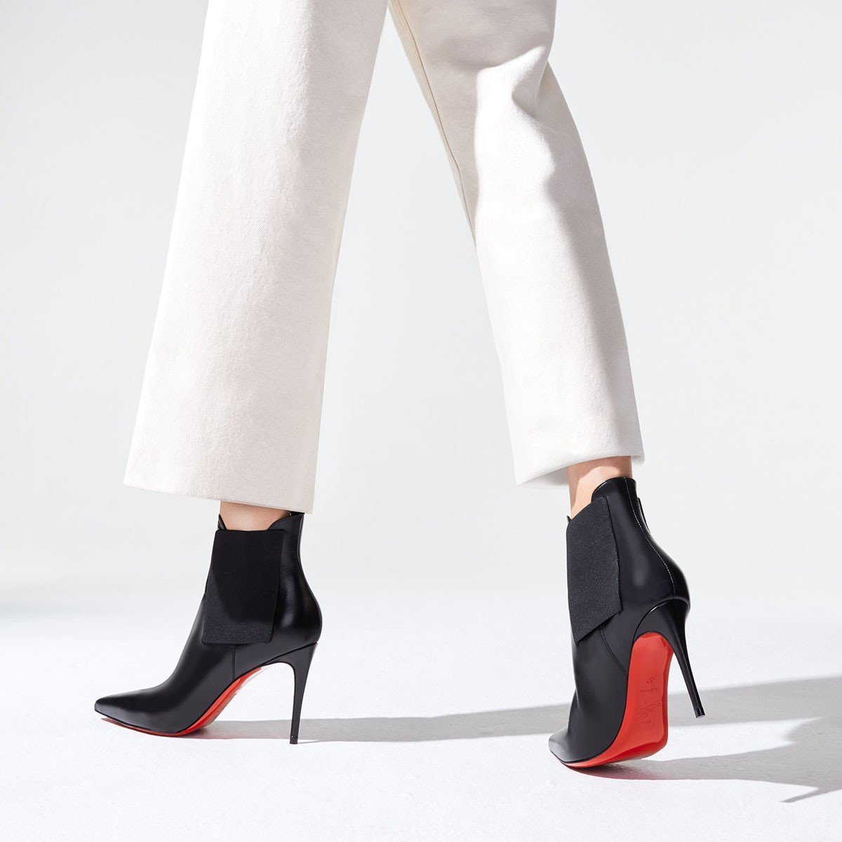red bottom ankle booties