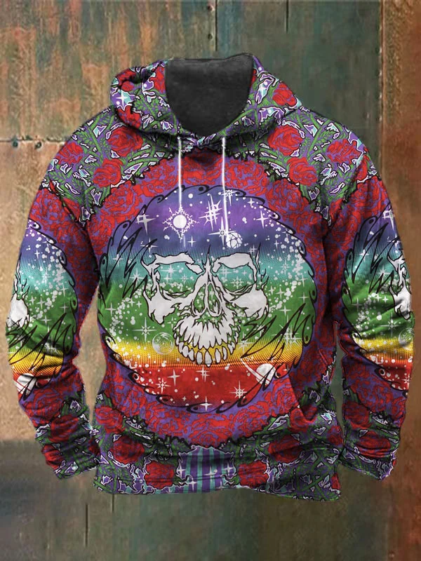 Unisex Skull Print Heavyweight Hoodies