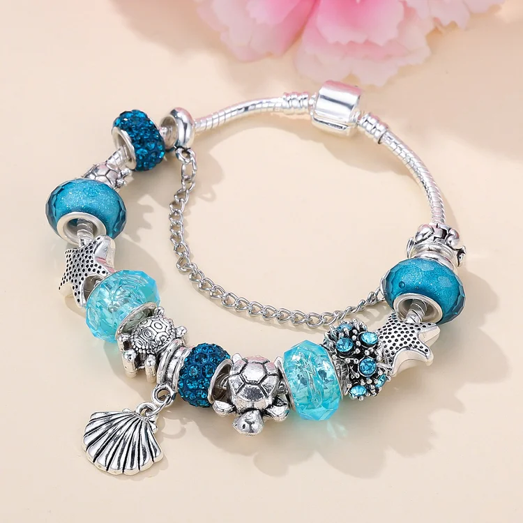 Shell Flower Sea Star Pendant Bracelet