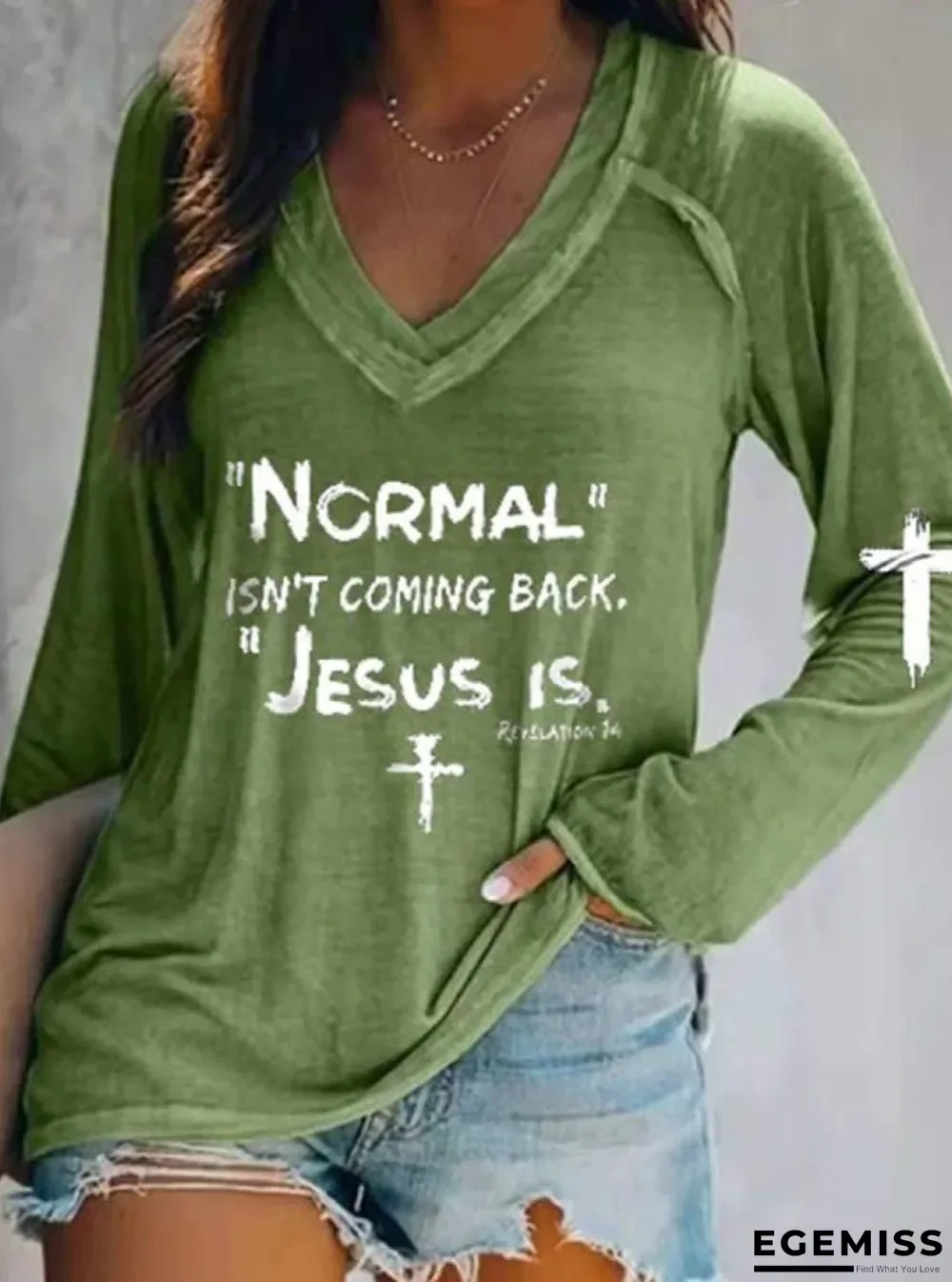 NORMAL ISN'T COMING BACK JESUS IS Print Tee T-shirt | EGEMISS