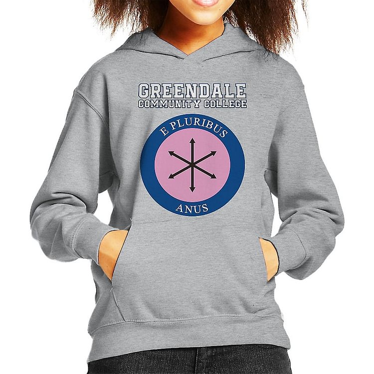Community Greendale College E Pluribus Anus Kid's Hooded Sweatshirt